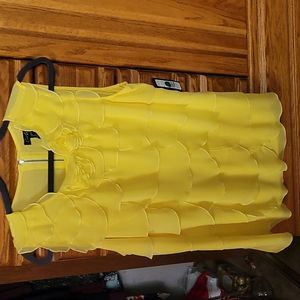 Cartese yellow ruffled blouse